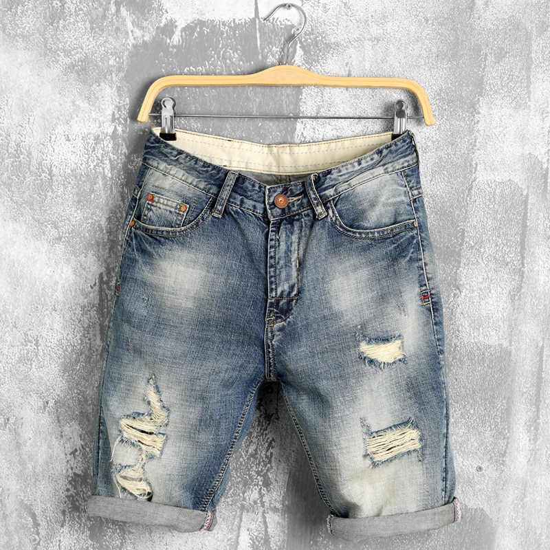 DIMUSI summer denim shorts male jeans 