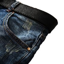 AIRGRACIAS New Fashion Mens Ripped Short Jeans Brand Clothing Bermuda Summer 98% Cotton Shorts Breathable Denim Shorts Male