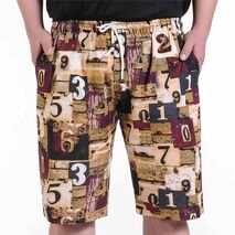 Men's Summer Linen Shorts Men Large Size Casual Shorts New Fashion Male Loose Beach Shorts Floral Casual Shorts Size 8XL