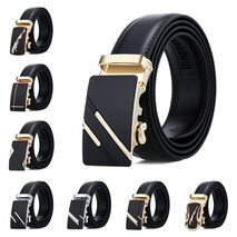 150cm men belt with stainless steel automatic buckle for mens cow real genuine leather luxury quality brand designer belts140cm