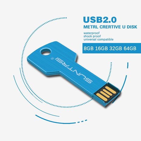 Suntrsi USB Flash Drive 64GB Key Pendrive 32GB Customized logo Pen Drive Metal High Speed USB Stick Real Capacity USB Flash 16GB